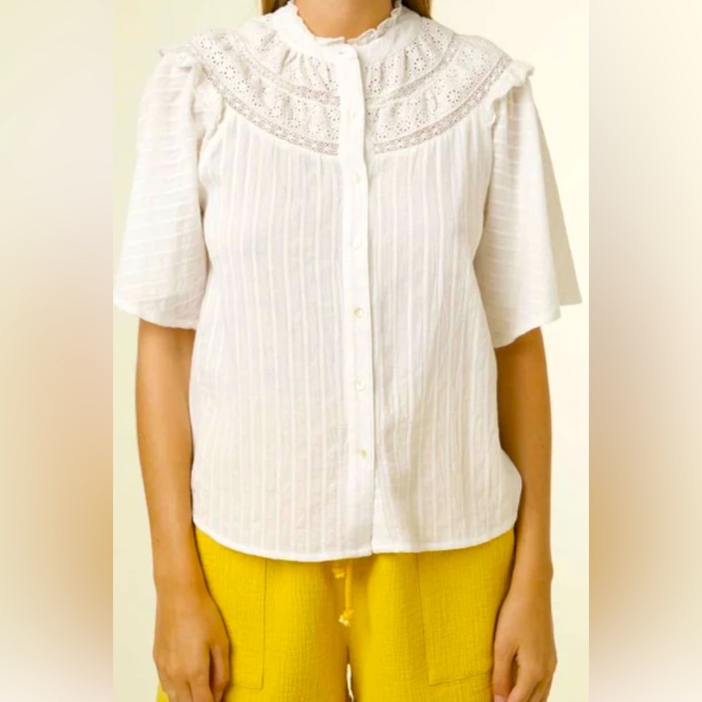 BNWT FRNCH Aude Top - Blanc
